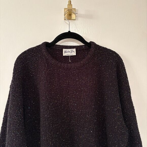 Vintage Helen Sue Acrylic 3/4 Sleeve Sweater Black Shimmer Vintage 90's - Picture 2 of 10